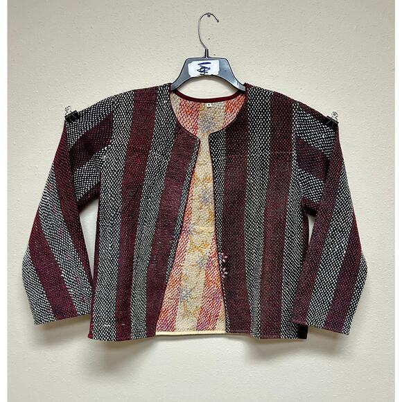Kantha Jacket Vintage Handmade 100% cotton Patchwork Jacket Reversible Jacket - Picture 2 of 5
